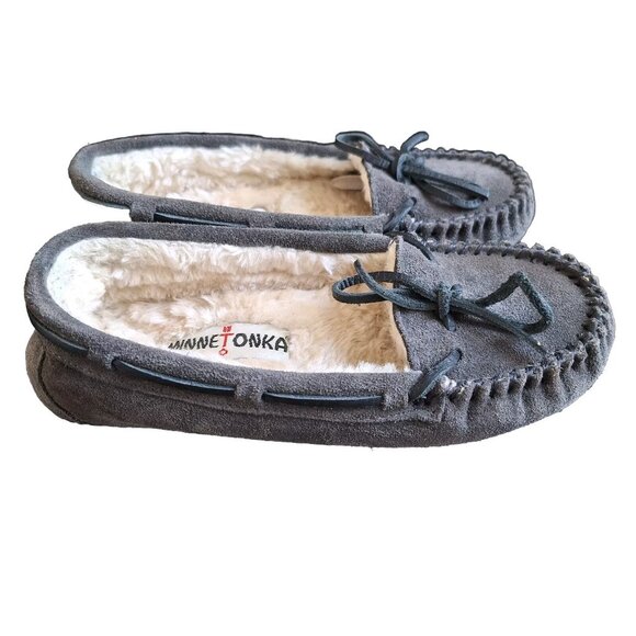 MINNETONKA LEATHER CALLY MOCCASINS SIZE 5 Style 40394 NWOT - Picture 2 of 4